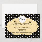Little Bumble Bee Invite Kaart (Voorkant / Achterkant)