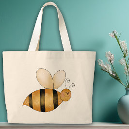 Little Bumble Bee Schattigee grillige Cartoon Grote Tote Bag