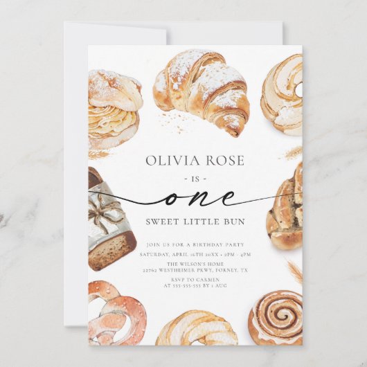 Little Bun 1st Birthday Kaart (Voorkant)