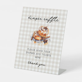 Little Bun in the Oven Baby Shower Diaper Raffle  Reclamebord Met Voetstuk
