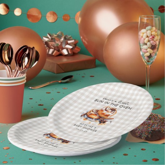 Little Bun in the Oven Baby Shower  Papieren Bordje (Multi)