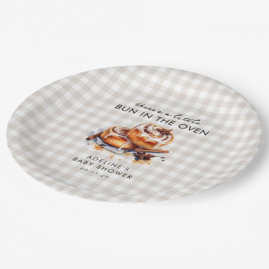 Little Bun in the Oven Baby Shower  Papieren Bordje (Gekanteld)
