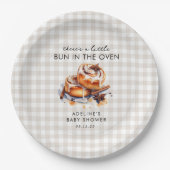 Little Bun in the Oven Baby Shower  Papieren Bordje (Voorkant)