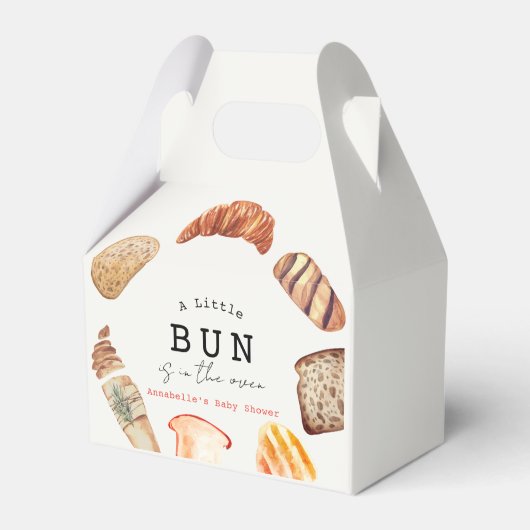 Little Bun in the Oven Bakery Pastries Baby Shower Bedankdoosjes (Voorkant Zijde)