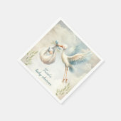 Little Bundle Blue  Ooievaar Baby shower Servet (Hoek)