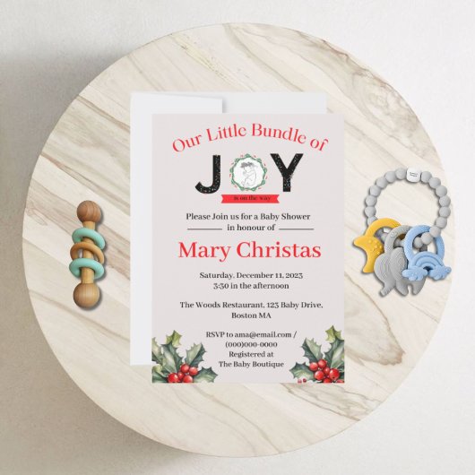 Little Bundle of Joy Baby shower Invitation Kaart
