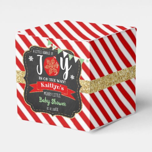 "Little Bundle of Joy" kerstBaby shower Bedankdoosjes (Voorkant Zijde)