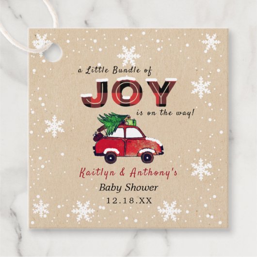 Little Bundle of Joy | KerstBaby shower Bedankjes Labels (Voorkant)