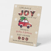 Little Bundle of Joy | KerstBaby shower Reclamebord Met Voetstuk (Voorkant)