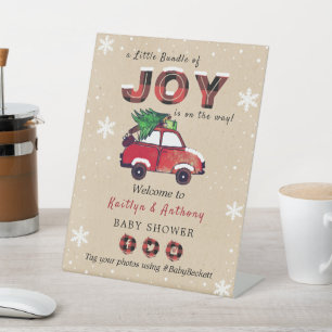Little Bundle of Joy   KerstBaby shower Reclamebord Met Voetstuk