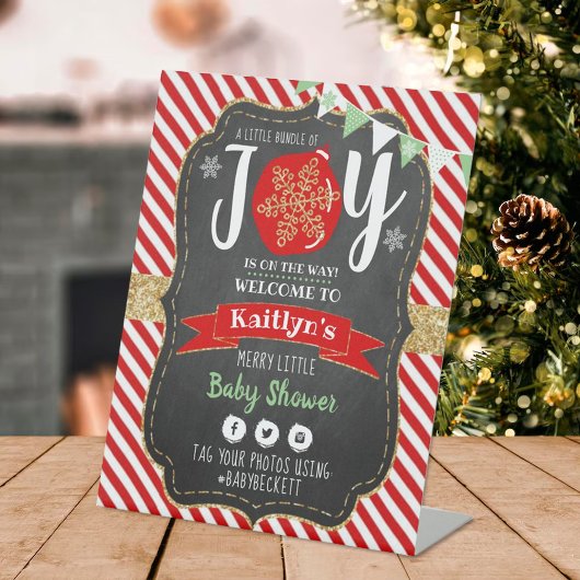 "Little Bundle of Joy" kerstBaby shower Reclamebord Met Voetstuk