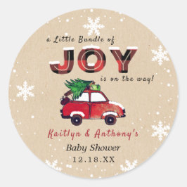 Little Bundle of Joy | KerstBaby shower Ronde Sticker