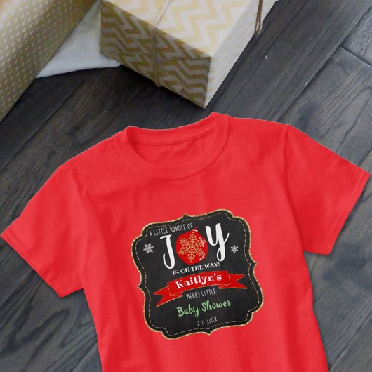 "Little Bundle of Joy" kerstBaby shower T-shirt