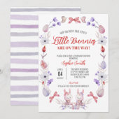 Little Bunnies Baby shower, Easter Twin Shower Kaart (Voorkant / Achterkant)