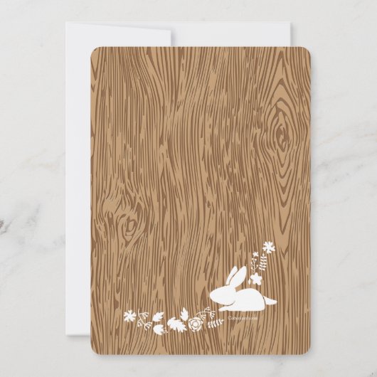 Little Bunnies Brown Uitnodiging (Achterkant)