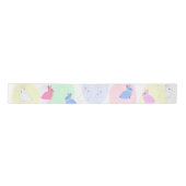 Little bunnies pink, rose, white on satin ribbon s satijnen lint (Voorkant)