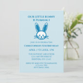 Little Bunny 1st Birthday Kaart (Staand voorkant)