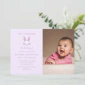 Little Bunny 1st Birthday Kaart (Staand voorkant)