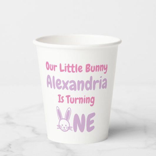 Little Bunny 1st Birthday Papieren Bekers (Voorkant)