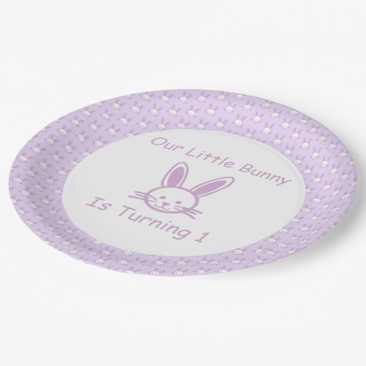 Little Bunny 1st Birthday Papieren Bordje (Gekanteld)