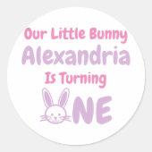 Little Bunny 1st Birthday Ronde Sticker (Voorkant)