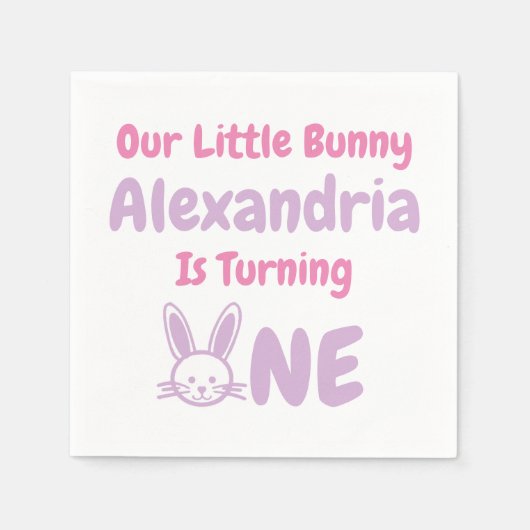 Little Bunny 1st Birthday Servet (Voorkant)
