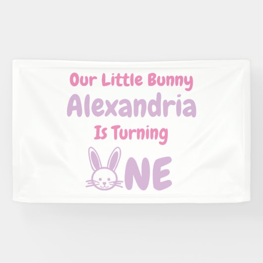 Little Bunny 1st Birthday Spandoek (Horizontaal)