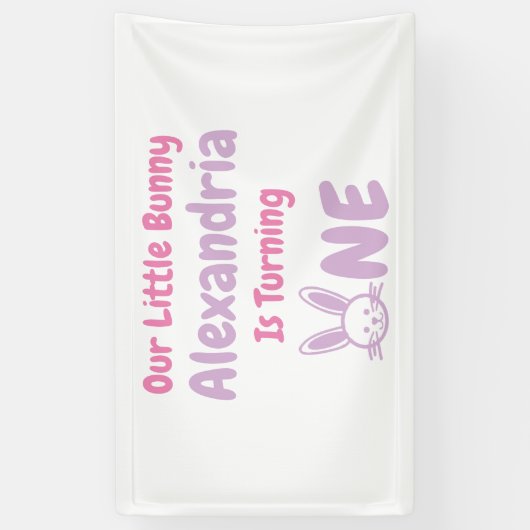 Little Bunny 1st Birthday Spandoek (Verticaal)