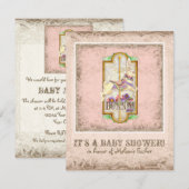 Little Bunny Baby Meisje Circus Carrousel Kunst Kaart (Voorkant / Achterkant)