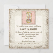 Little Bunny Baby Meisje Circus Carrousel  Kunst Kaart (Achterkant)