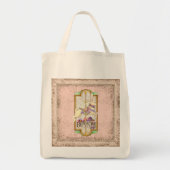 Little Bunny Baby Meisje Circus Carrousel  Kunst Tote Bag (Voorkant)