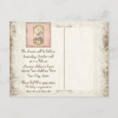 Little Bunny Baby Meisje Circus Carrousel  Kunst Uitnodiging Briefkaart (Achterkant)