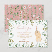 Little Bunny Baby shower Bedankt (Voorkant / Achterkant)