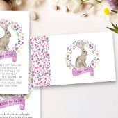Little Bunny Baby shower Diaper Raffle Floral Informatiekaartje