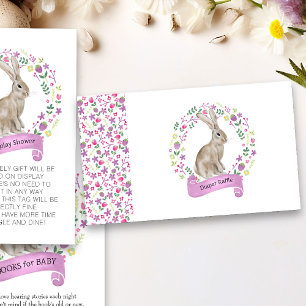 Little Bunny Baby shower Diaper Raffle Floral Informatiekaartje