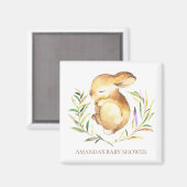 Little Bunny Baby shower Favor Magnet (Voorkant / Achterkant)
