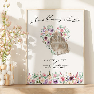 Little Bunny Baby shower Favor Table Poster