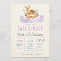 Little Bunny Baby shower Invitation