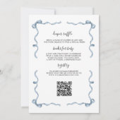 Little Bunny Baby Shower Invite | Blue Bow Rabbit Kaart (Achterkant)