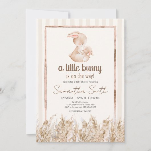 Little Bunny Baby Shower Kaart (Voorkant)