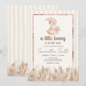 Little Bunny Baby Shower Kaart (Voorkant / Achterkant)