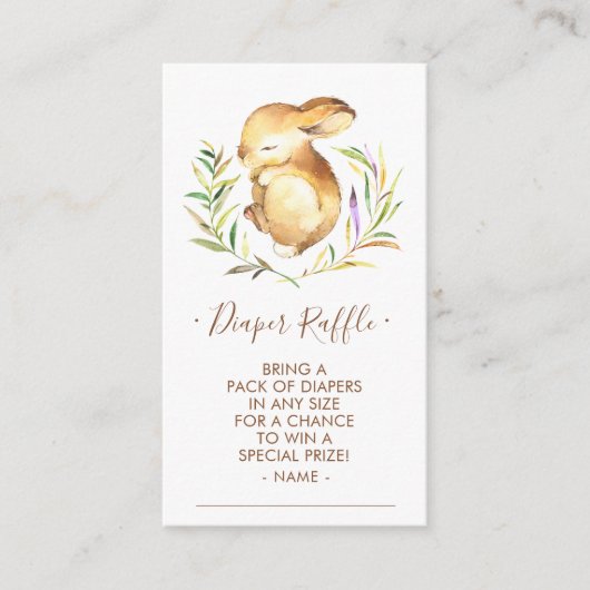 Little Bunny Baby shower Luier Raffle Ticket Informatiekaartje (Voorkant)