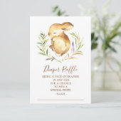 Little Bunny Baby shower Luier Raffle Ticket Kaart (Staand voorkant)