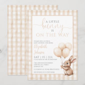 Little Bunny Balloons Genderneutraal Baby shower Kaart (Voorkant / Achterkant)