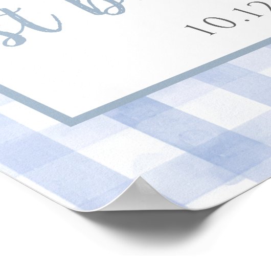 Little Bunny Blue 1st Birthday Welcome Sign Poster (Hoek)