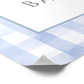 Little Bunny Blue Baby shower Welkomstbord Poster (Hoek)