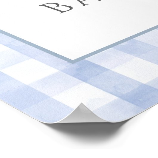 Little Bunny Blue Baby shower Welkomstbord Poster (Hoek)