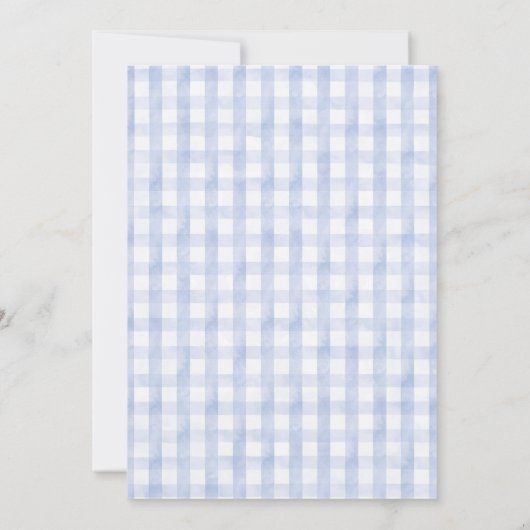 Little Bunny Blue Balloons Boy Baby shower Kaart (Achterkant)