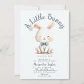 Little Bunny Bow Stropdas Schattige Eenvoudige Bab Kaart (Voorkant)