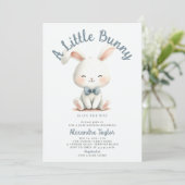 Little Bunny Bow Stropdas Schattige Eenvoudige Bab Kaart (Staand voorkant)